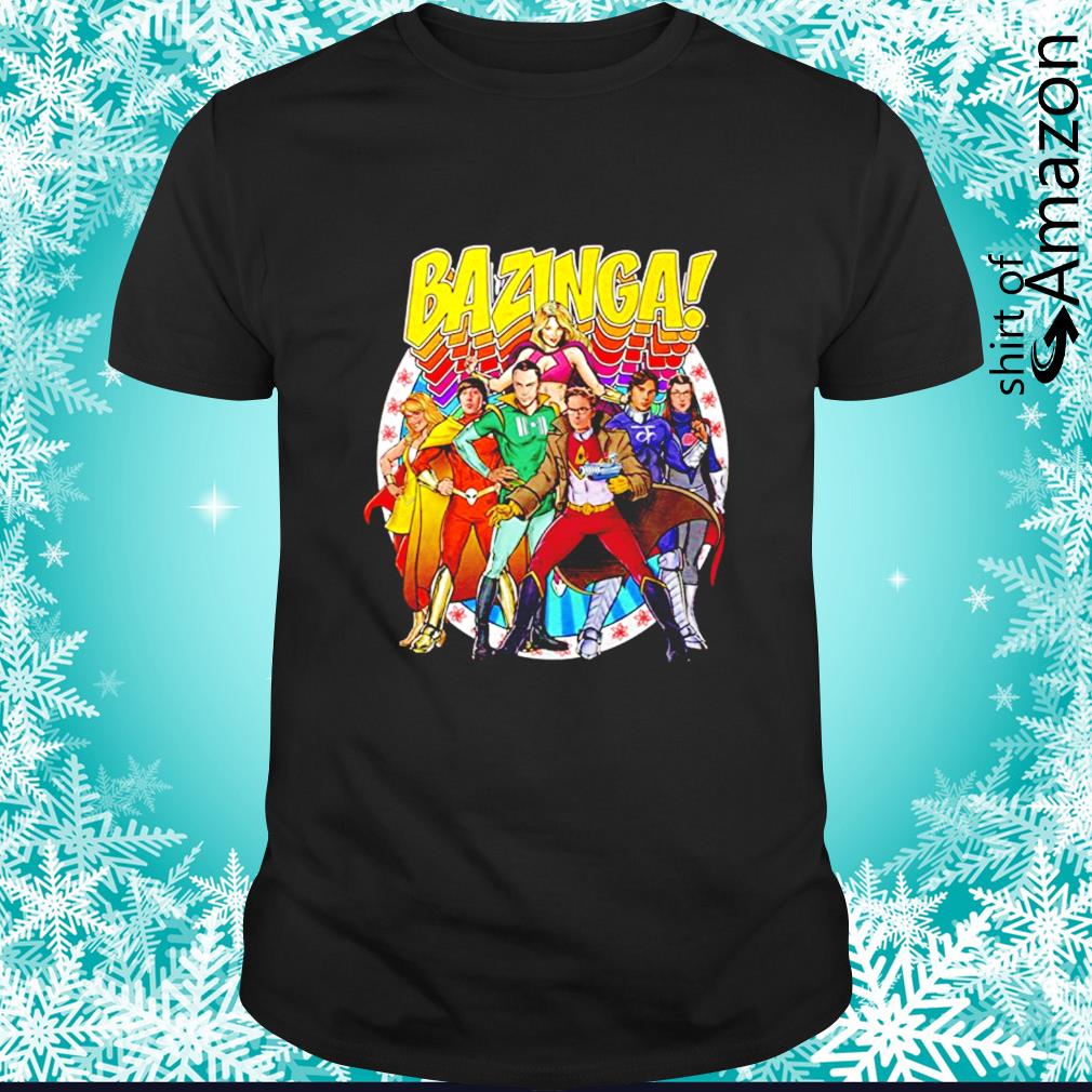 Official Ripple Junction Big Bang Theory Bazinga Group Comic Heros shirt