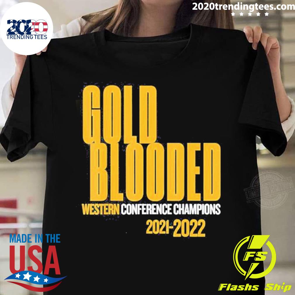 Official warriors Finals 2022 Basketball Gold Blooded T-shirt