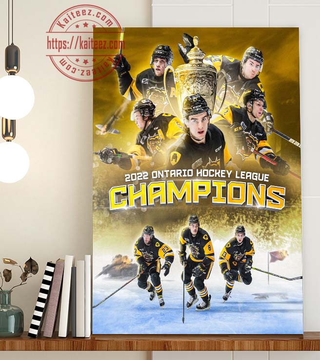 OHL Hamilton Bulldogs 2022 Ontario Hockey League Champions Poster Canvas