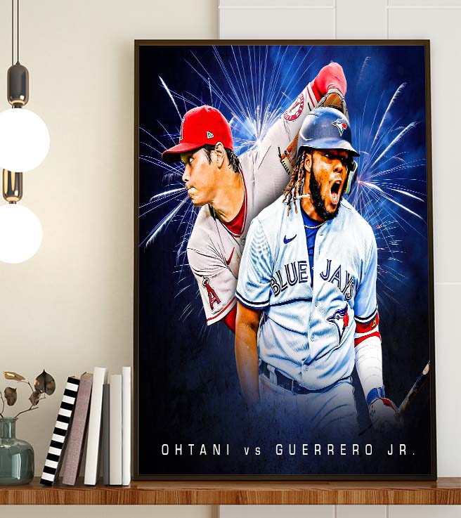 Ohtani x Guerrero Jr MLB Los Angeles Angels Toronto Blue Jays Art Decor Poster Canvas