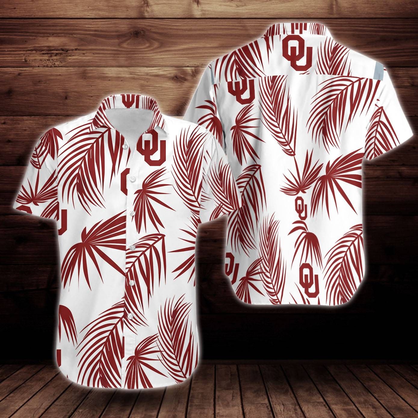 Oklahoma Sooners Flower Short Sleeve Hawaiian Shirt Big And Tall Hawaiian Shirts