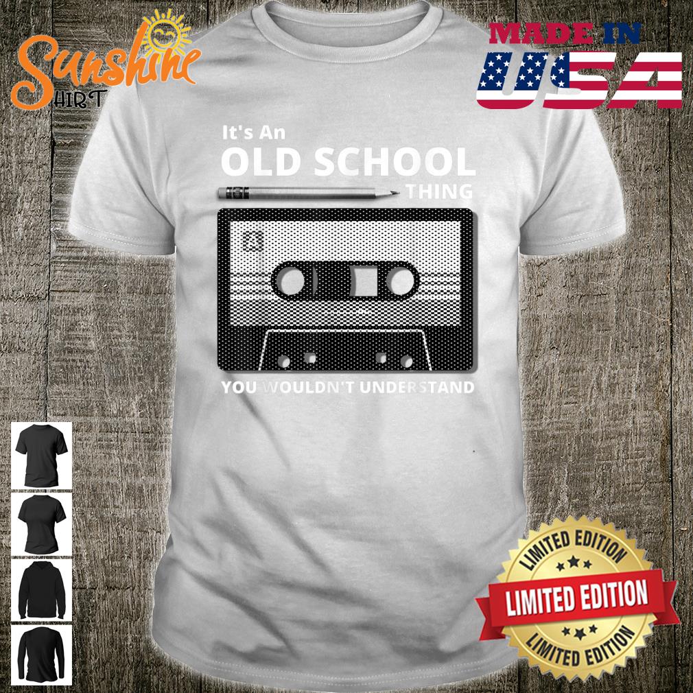 Old School 80s Cassette Tape Pencil Roll Fix Throwback Music Shirt