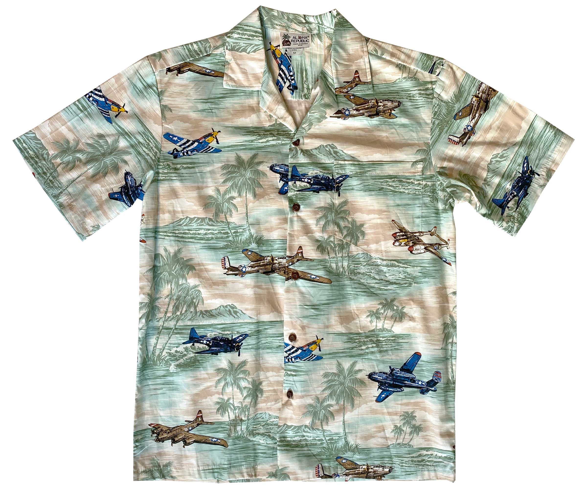 Old School Air Power Sage Hawaiian Shirt