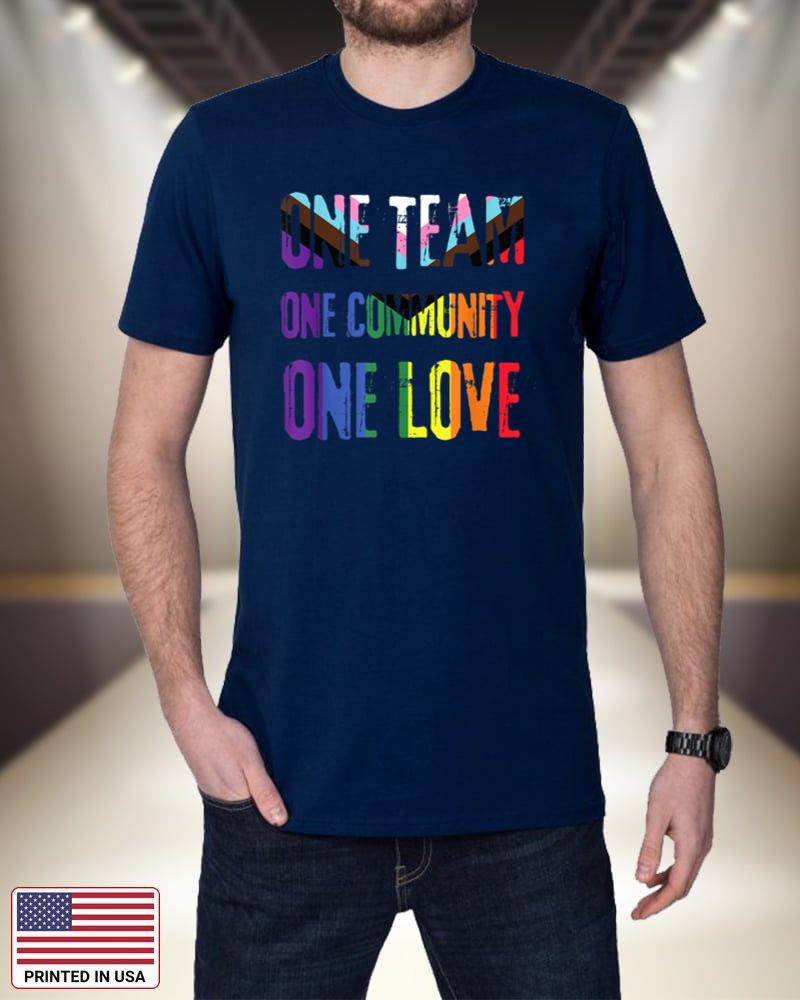 One Team One Community One Love LGBTQ Rainbow Flag Gay Pride 1kcV7