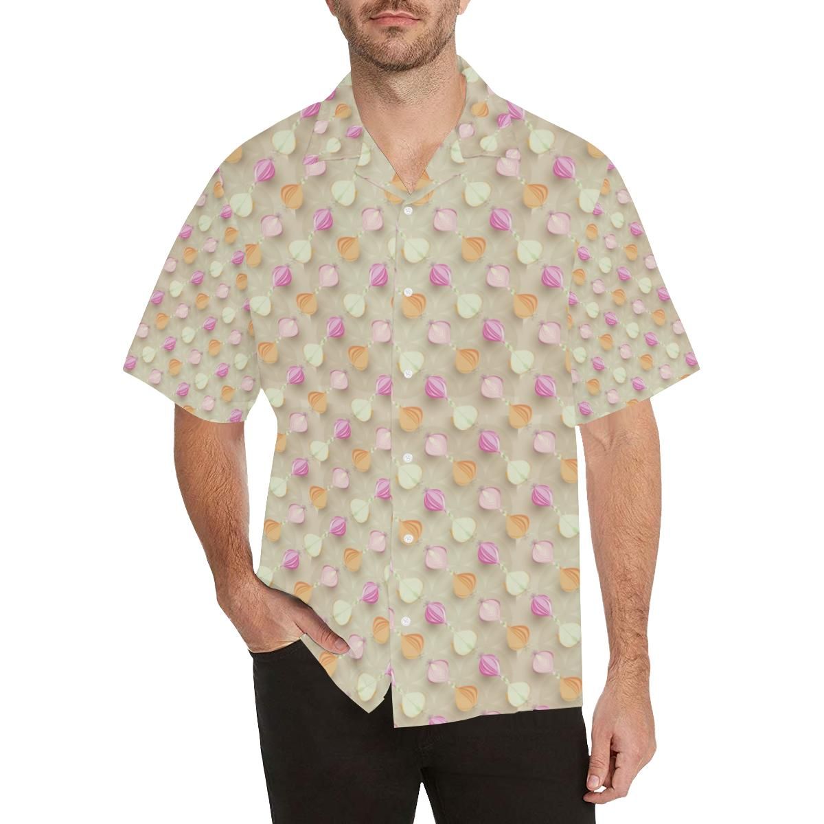 Onion Pattern Theme Men’s All Over Print Hawaiian Shirt