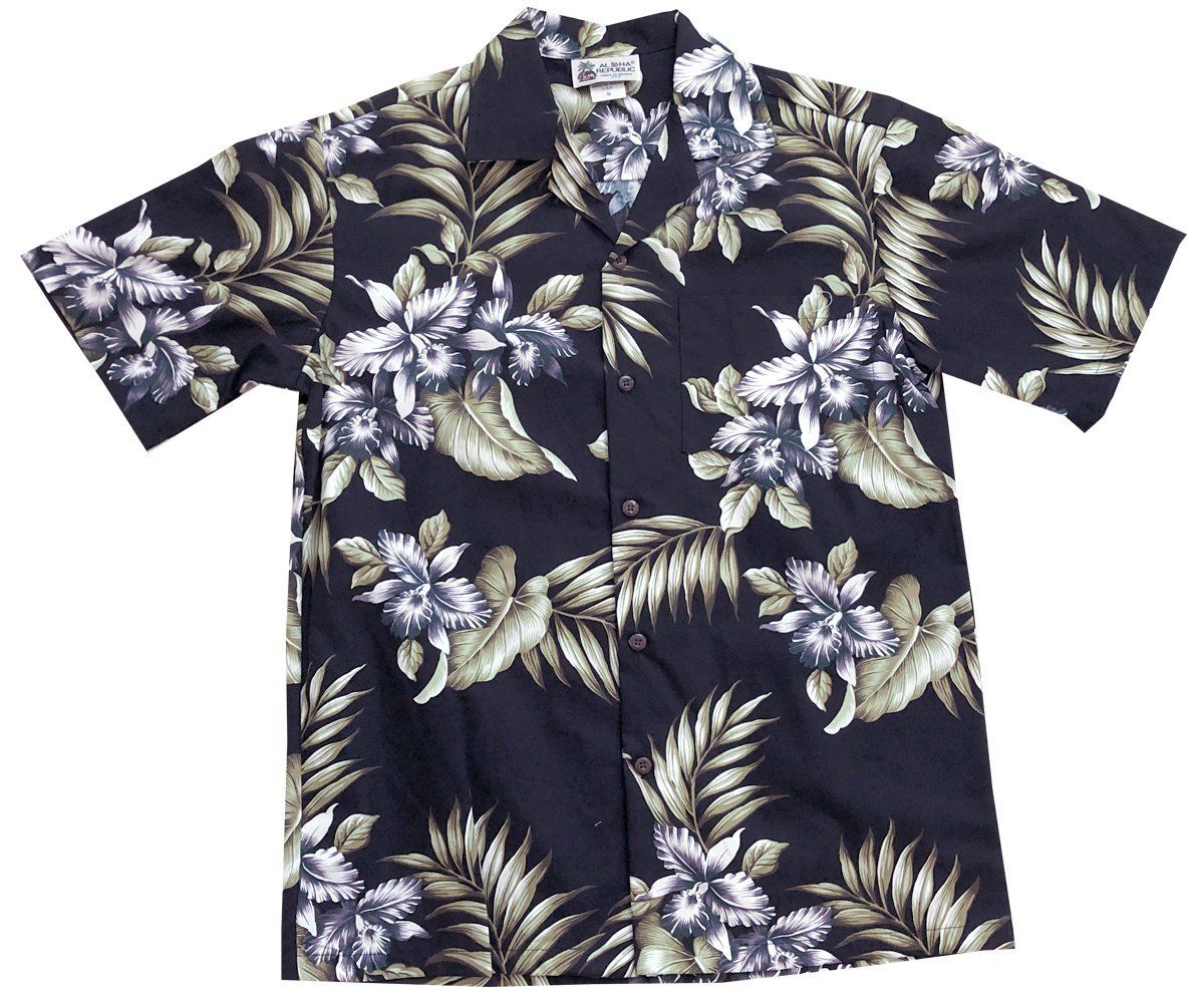 Orchid Triple Black Hawaiian Shirt