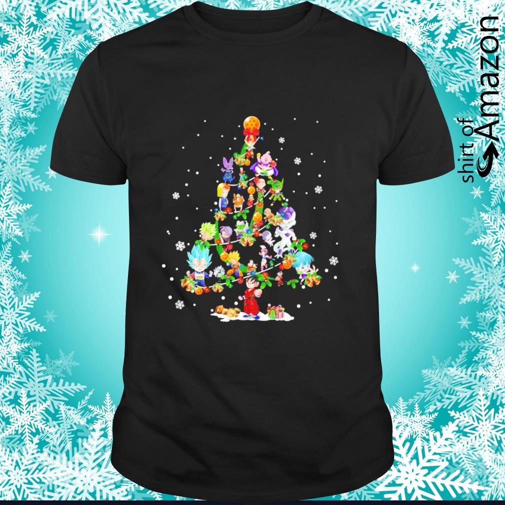 Original Dragon Ball Z Chibi characters Christmas tree t-shirt