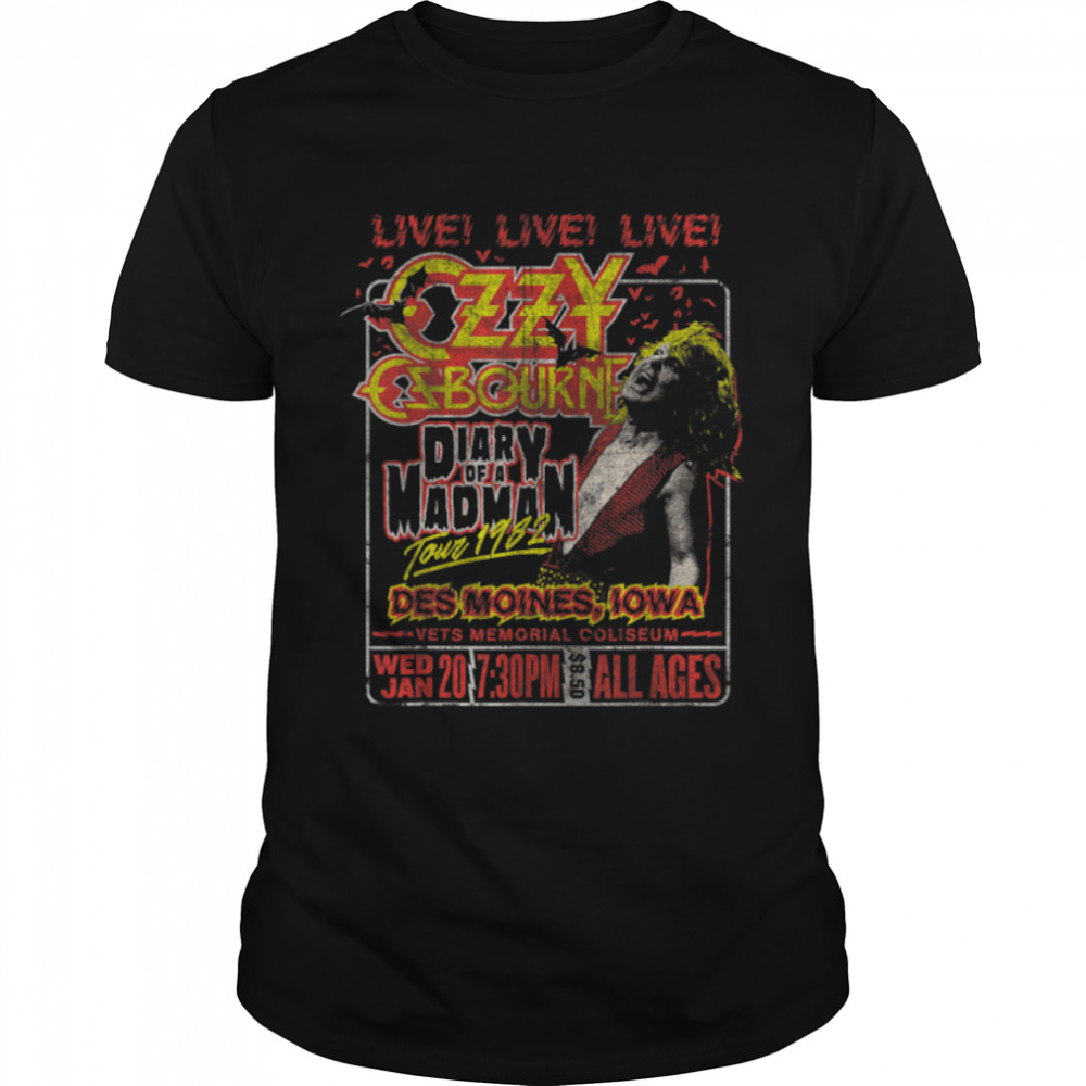 Ozzy Osbourne – Diary Tour Des Moines Iowa T-Shirt B0B1W78K46