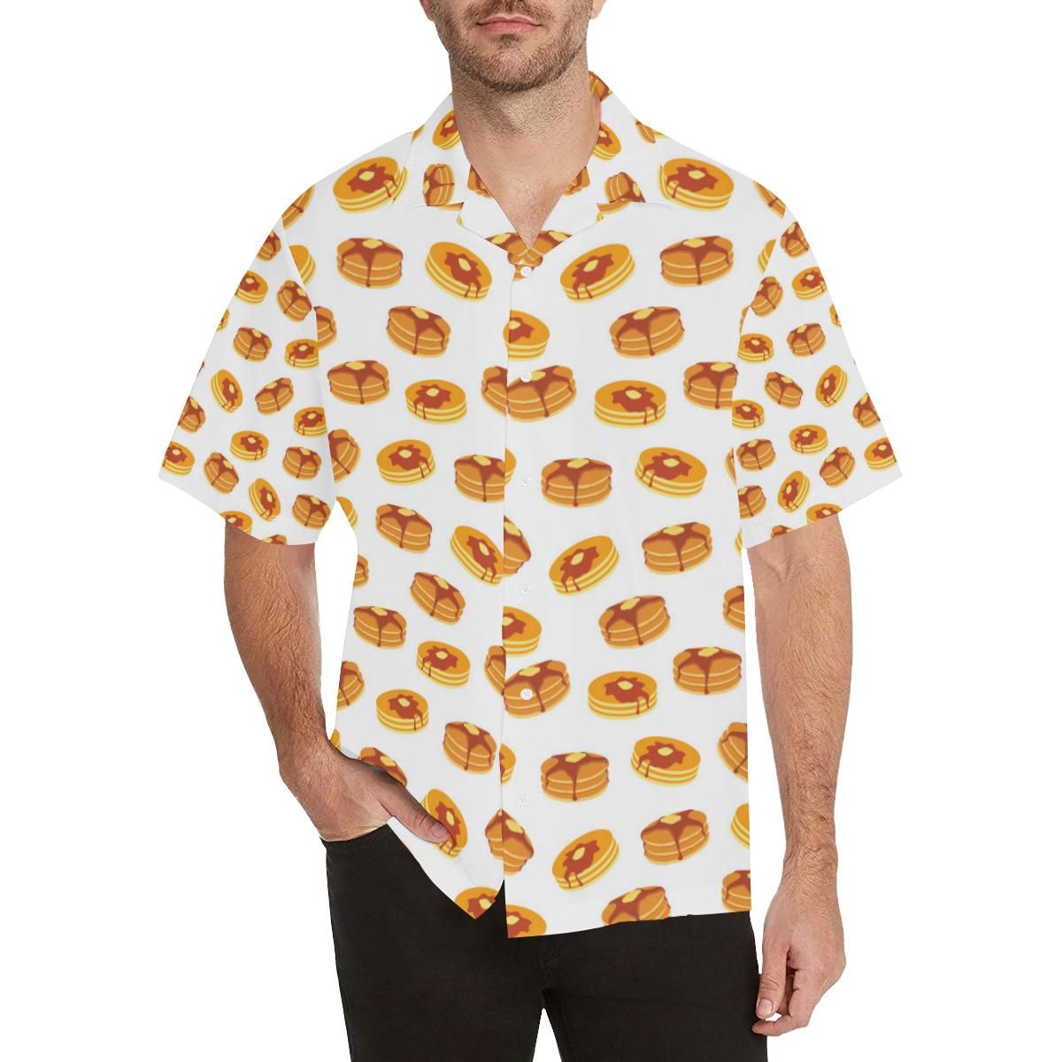 Pancake Pattern Print Design 04 Men’s All Over Print Hawaiian Shirt (model T58)