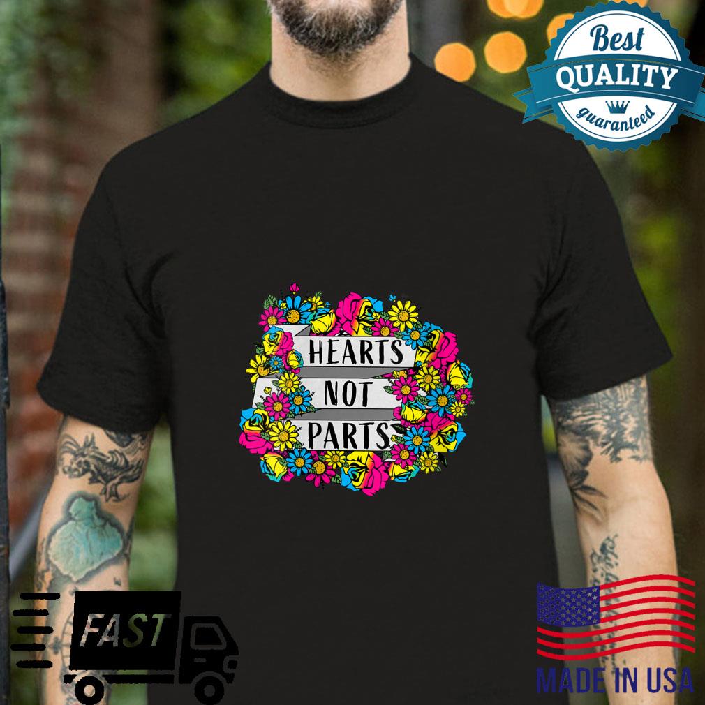 Pansexual Pride Heart Not Parts LGBT Flowers Shirt
