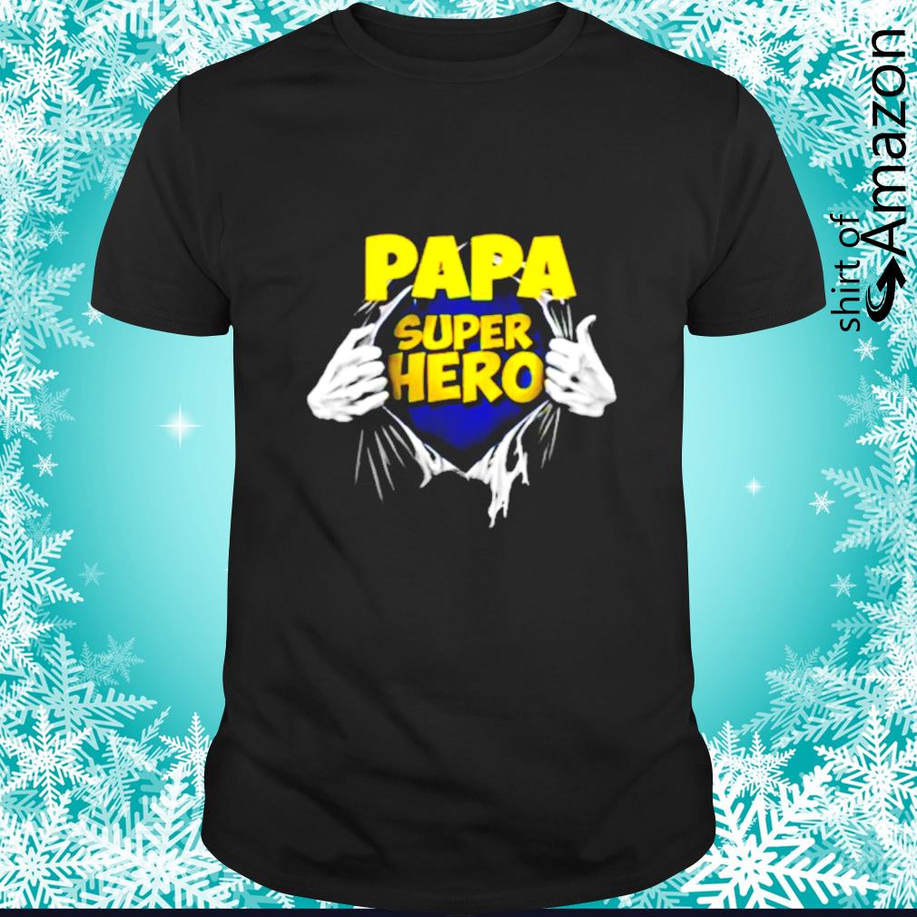 Papa superhero blood inside me shirt