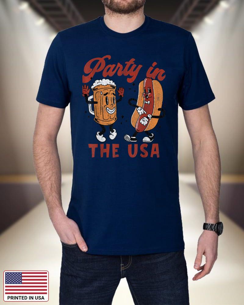 Party In The USA Shirt Hot Dog Love USA Funny Fourth Of July 1jMk1