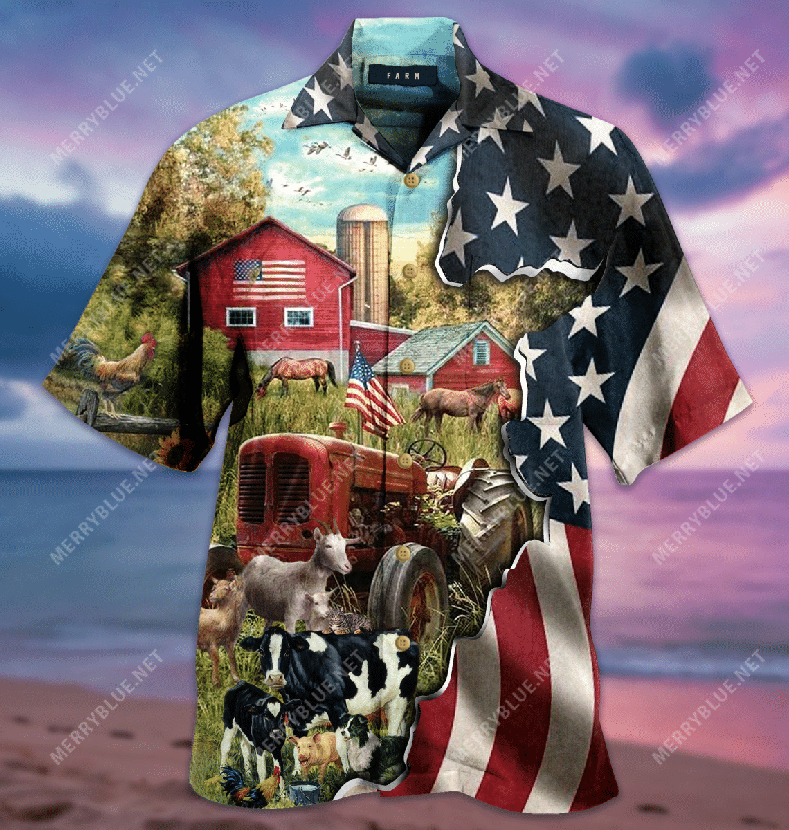 Patriotic Farmer Hawaiian Shirt