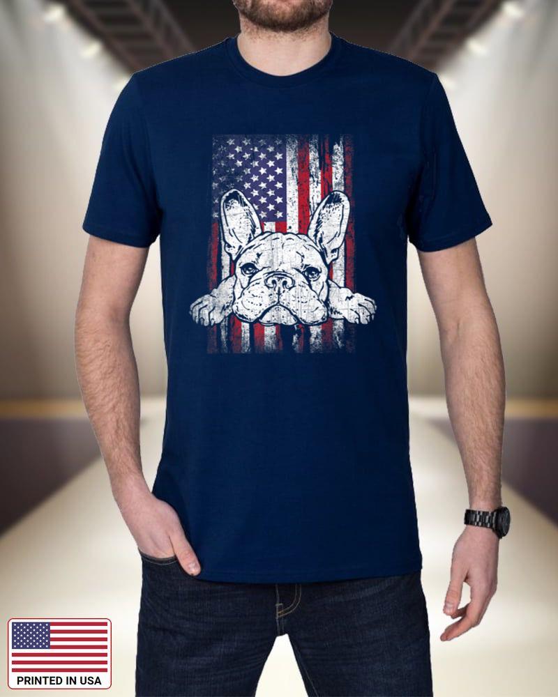 Patriotic French Bulldog American Flag Dog UY6qr