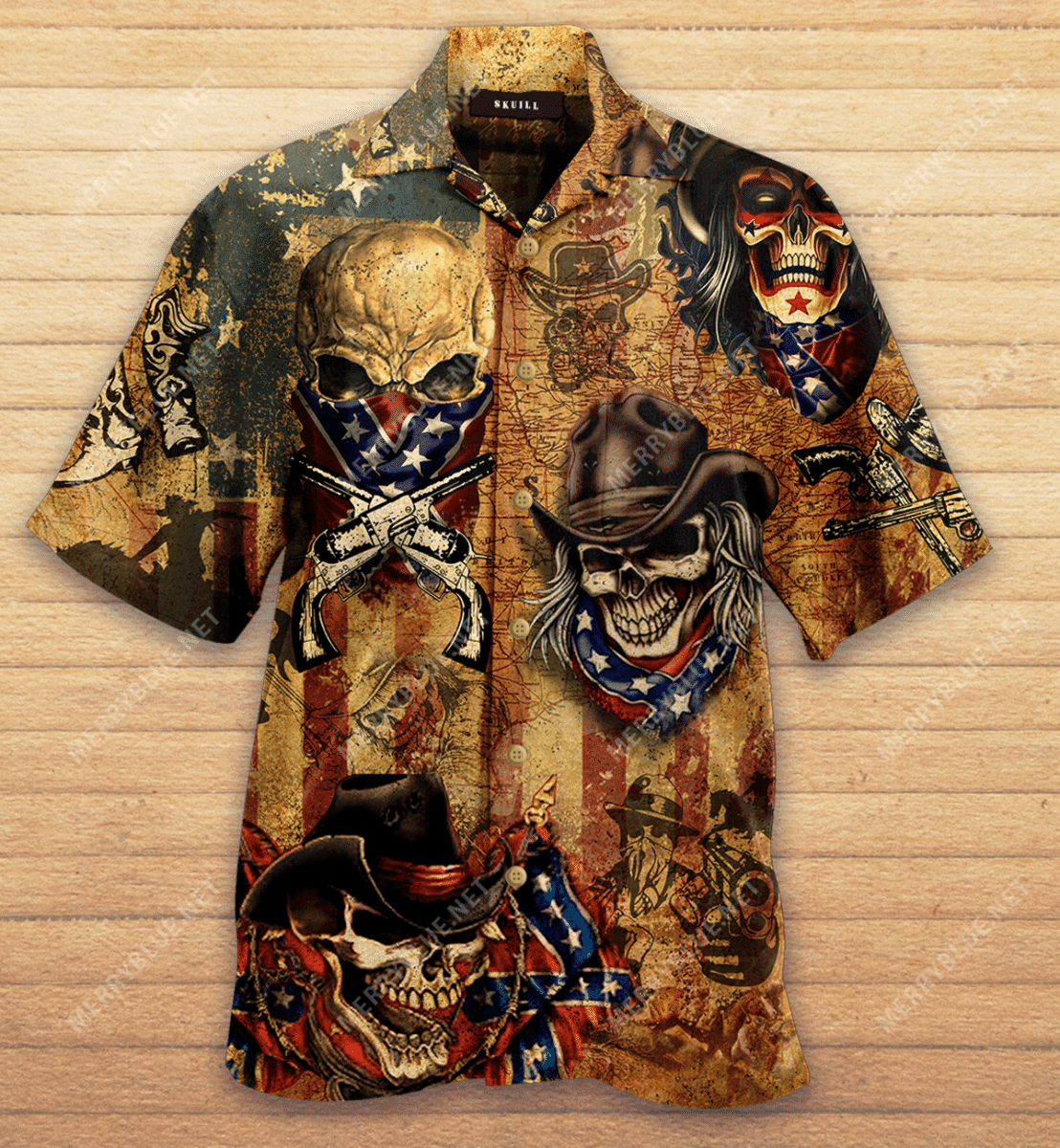 Patriotic Skull Unisex Hawaiian Shirt