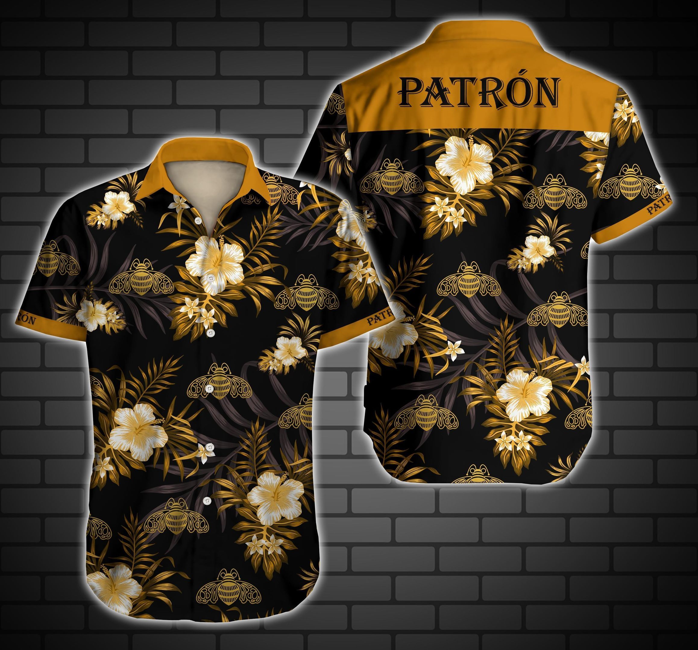 Patron Hawaii Shirt Summer Button Up Shirt For Men Beach Wear Short Sleeve Hawaii Shirt