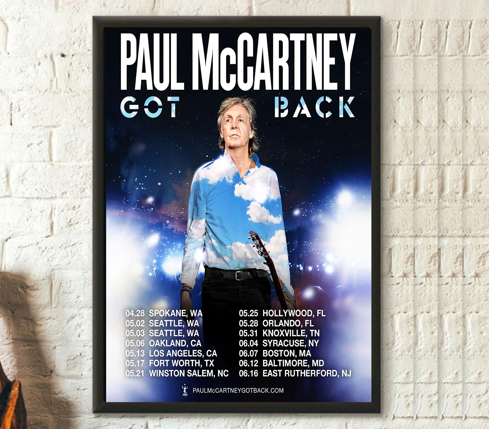 Paul McCartney Got Back Tour 2022 Poster Unframed Home Decor
