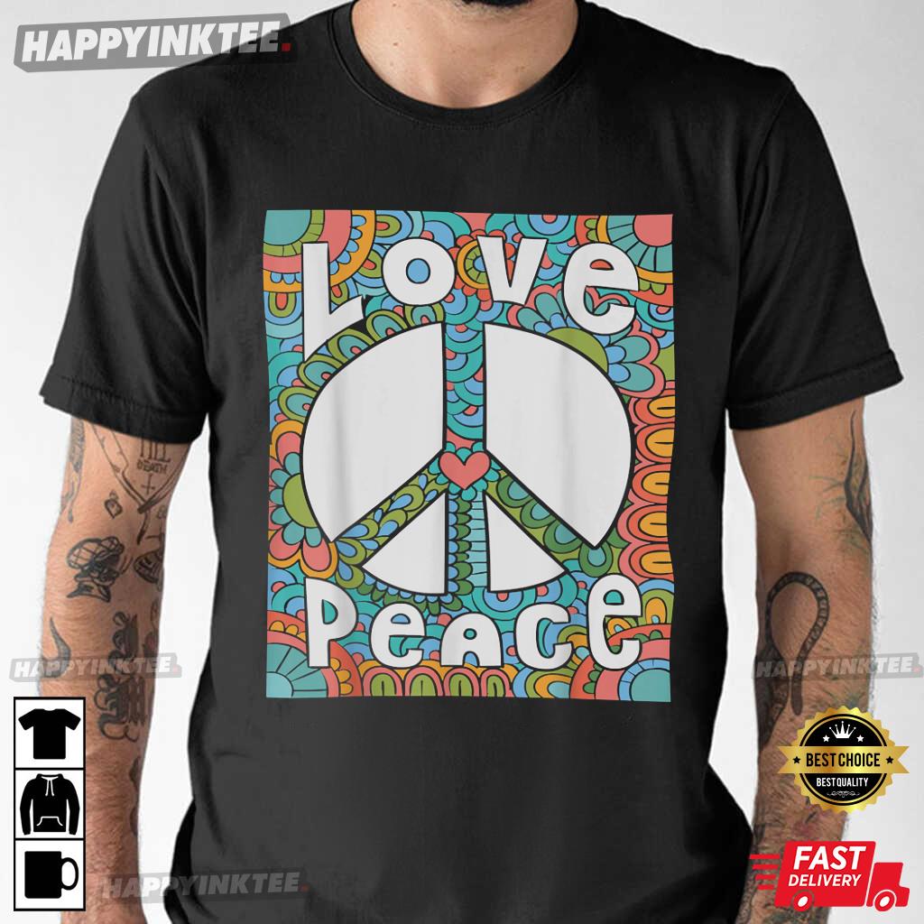 Peace Sign Love 1960s 1970s T-Shirt
