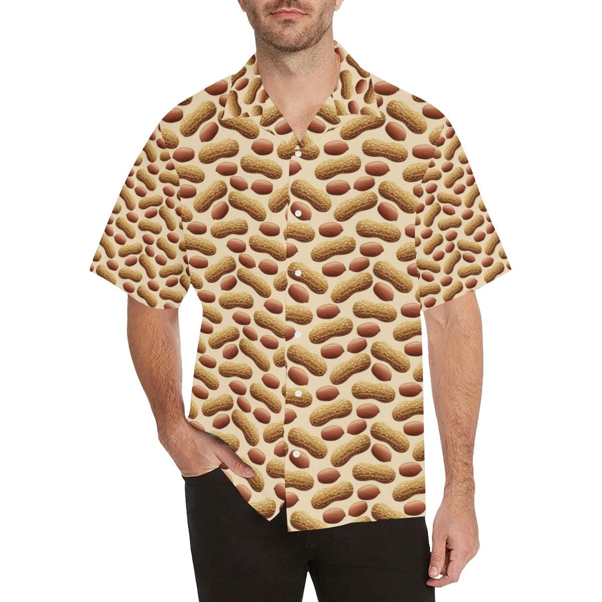 Peanut Pattern Men’s All Over Print Hawaiian Shirt