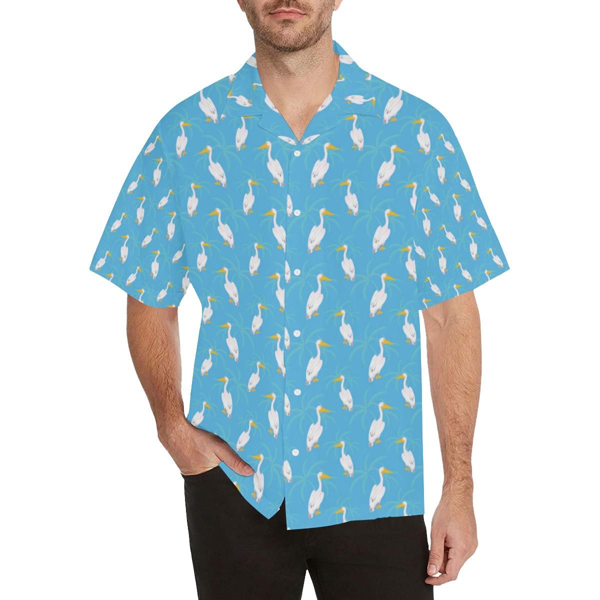 Pelican Pattern Print Design 02 Men’s All Over Print Hawaiian Shirt (model T58)