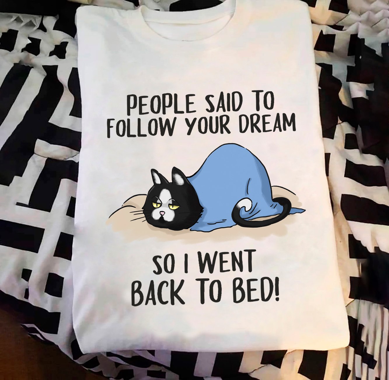 People said to follow your dream so I went back to bed – Sleepy cat