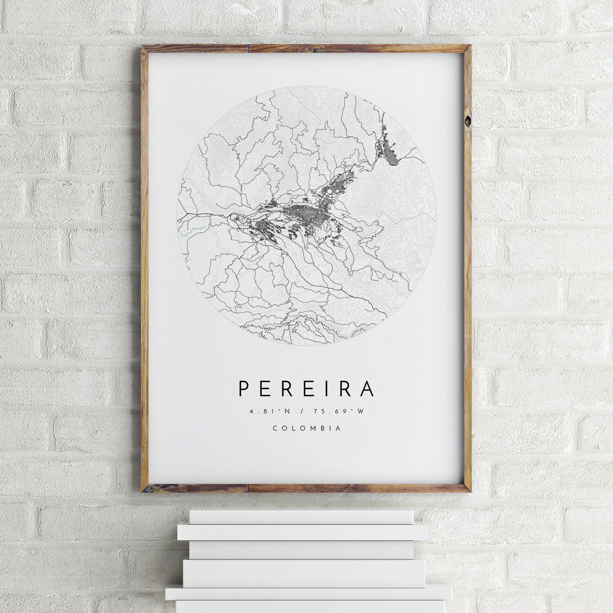 Pereira Map, Pereira, Colombia, City Map, Home Town Map, Pereira Print, Gift Map, Map Poster, Minimalist Map Art, mapologist