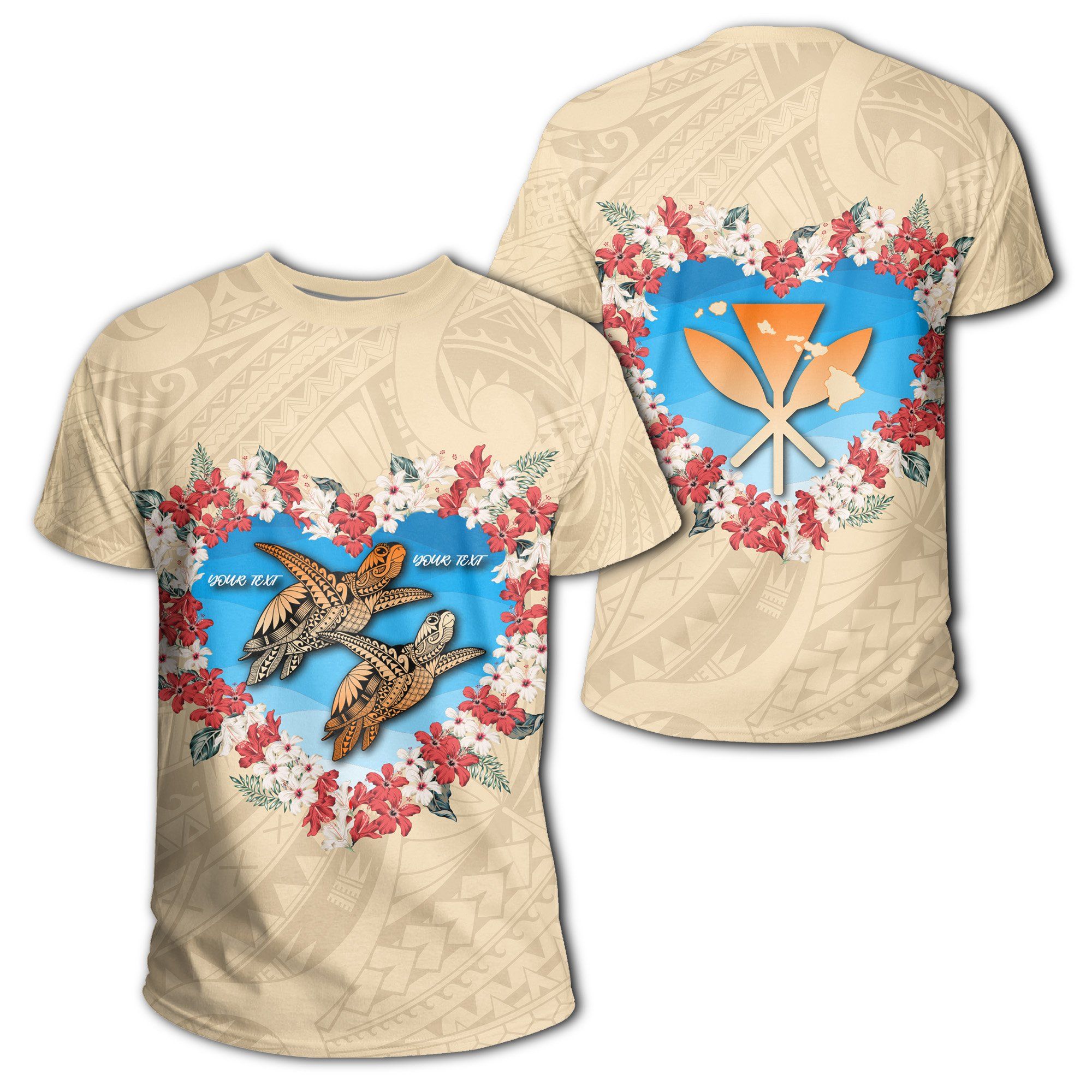 (personalised) Hawaii Turtle Hibiscus Polynesian Valentines T-shirt – Life Style – Ah – J4 Big And Tall Hawaiian Shirts