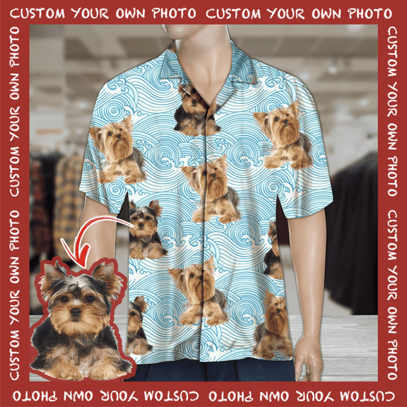Personalized Custom Your Own Dog Photo Tropical Hawaiian Aloha Shirts #dh Big And Tall Hawaiian Shirts