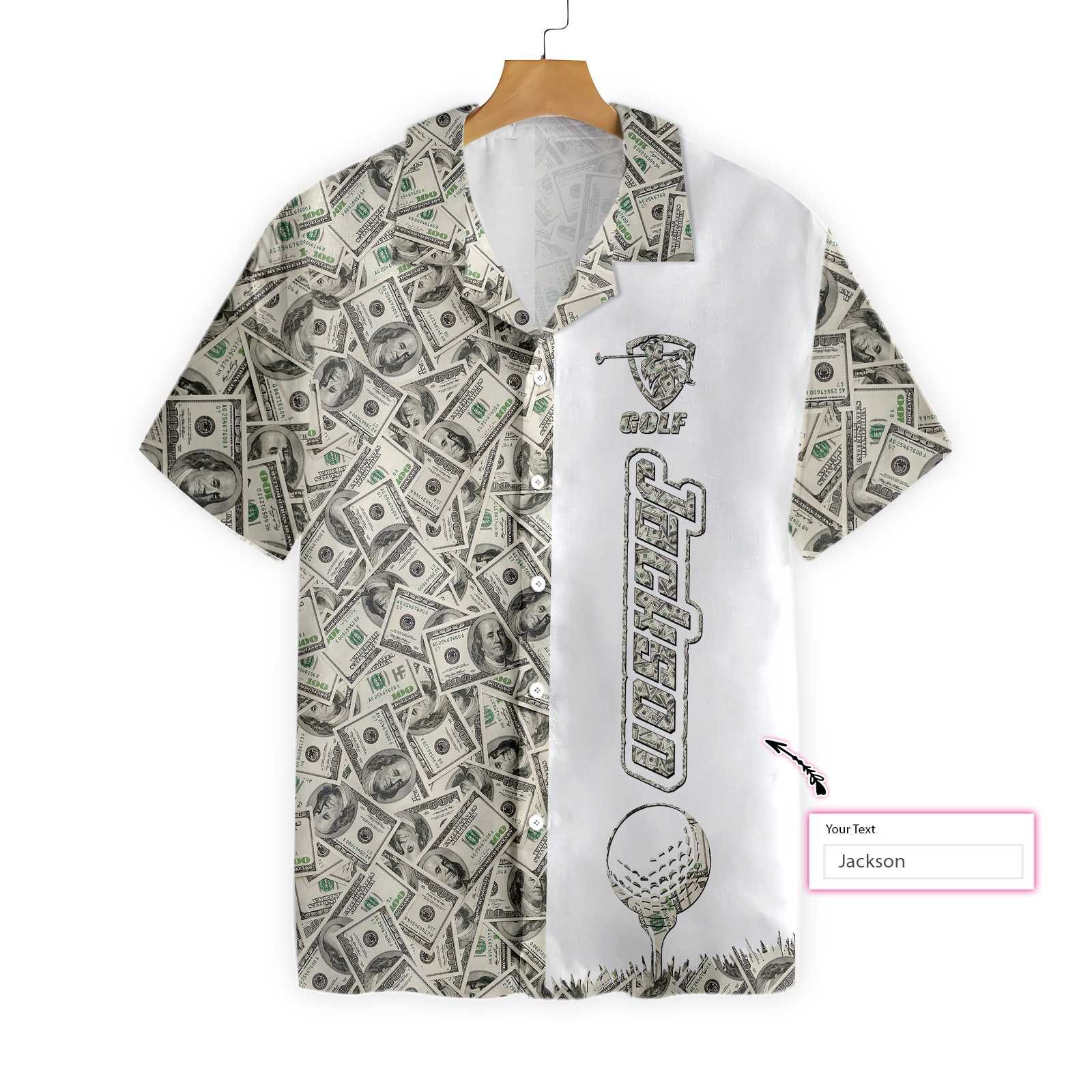 Personalized Dollar Golf Hawaiian Aloha Shirts Custom Name #L