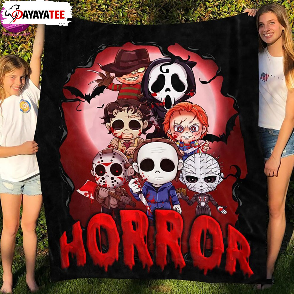 Personalized Halloween Fleece Blanket Horror Characters Cartoon