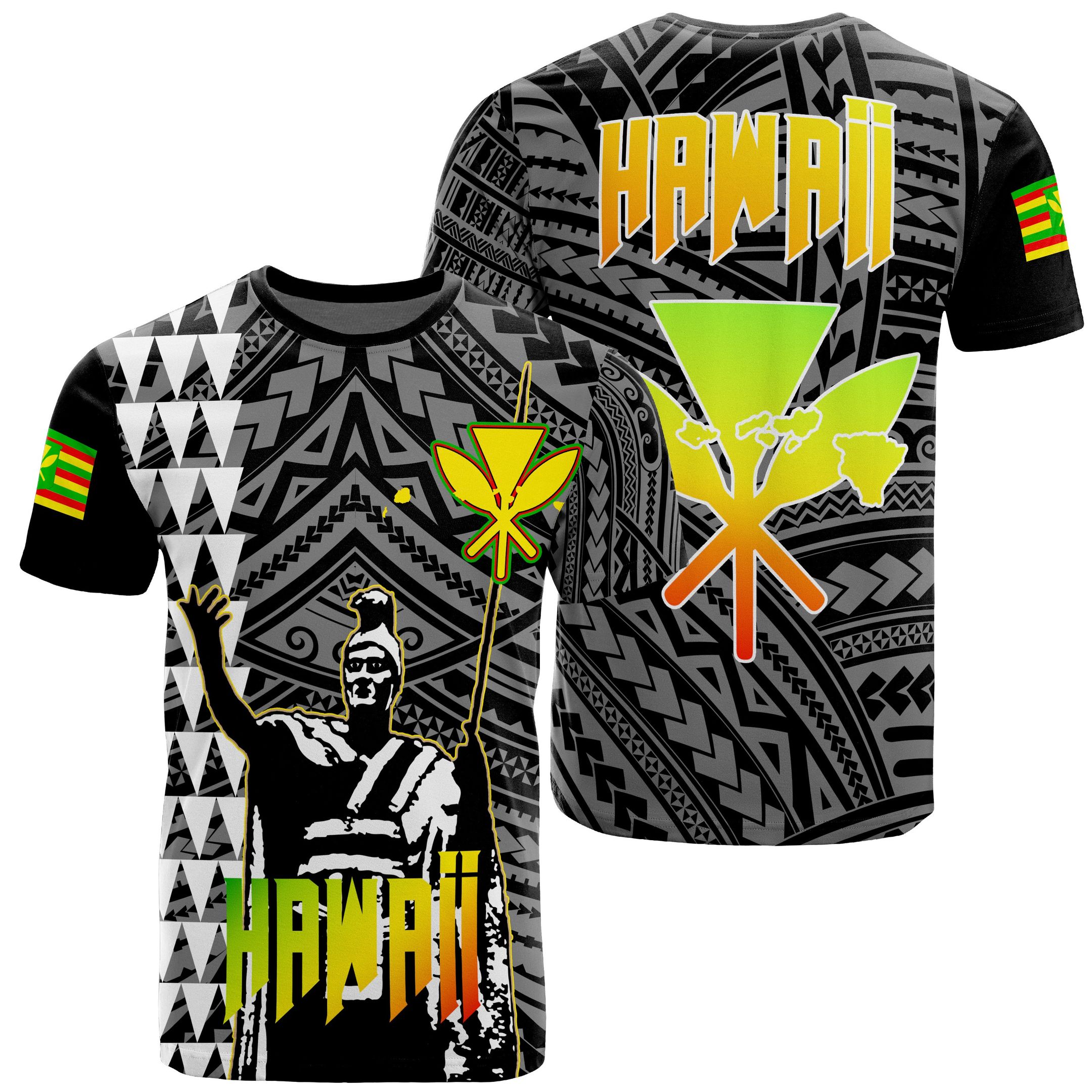 (personalized) Hawaii King Kanaka Football T-shirt – Black – Ah – J2 Big And Tall Hawaiian Shirts