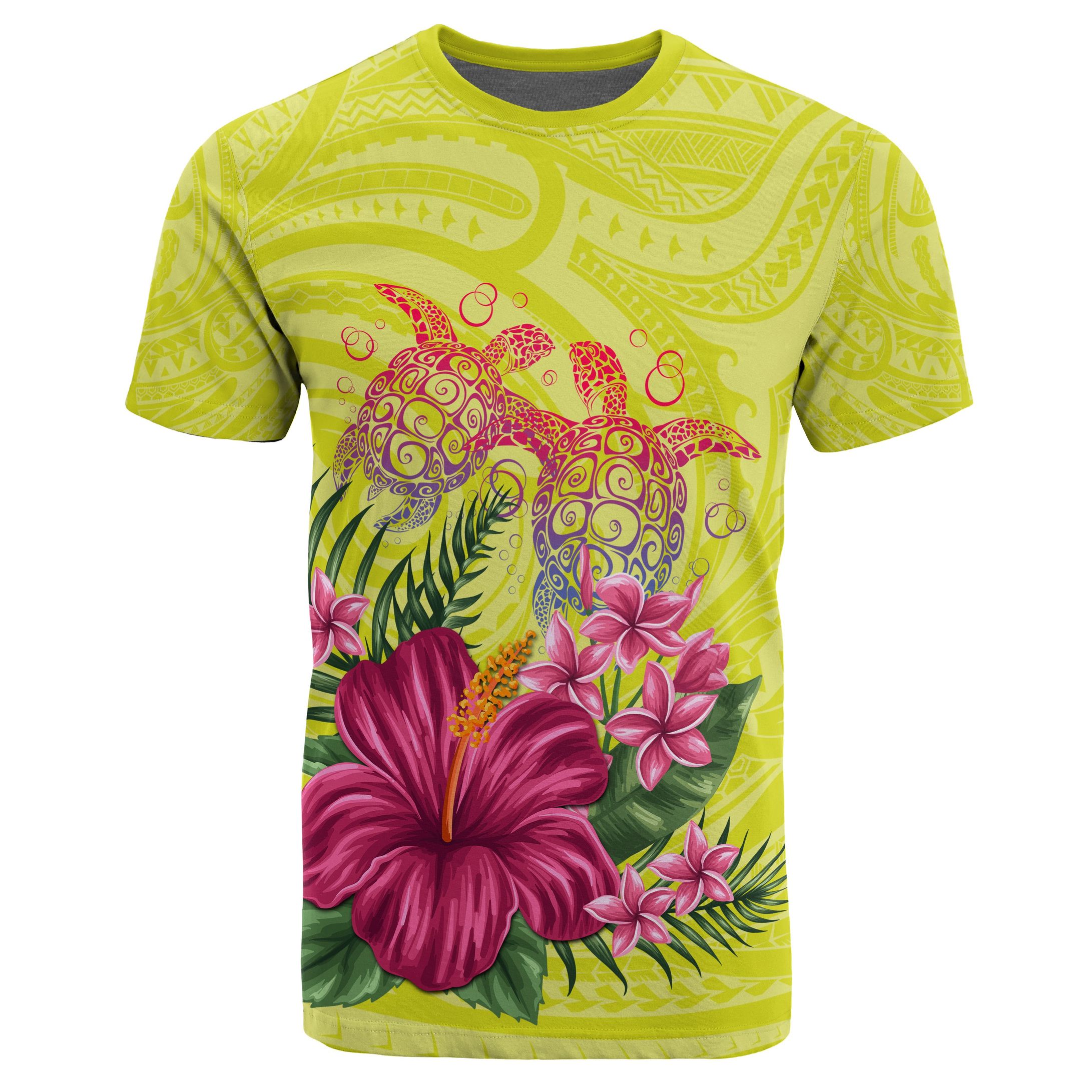 Personalized Hawaii Turtle Hibiscus Flower Polynesian T-shirt – Dulcie Style – Ah – J2 Big And Tall Hawaiian Shirts