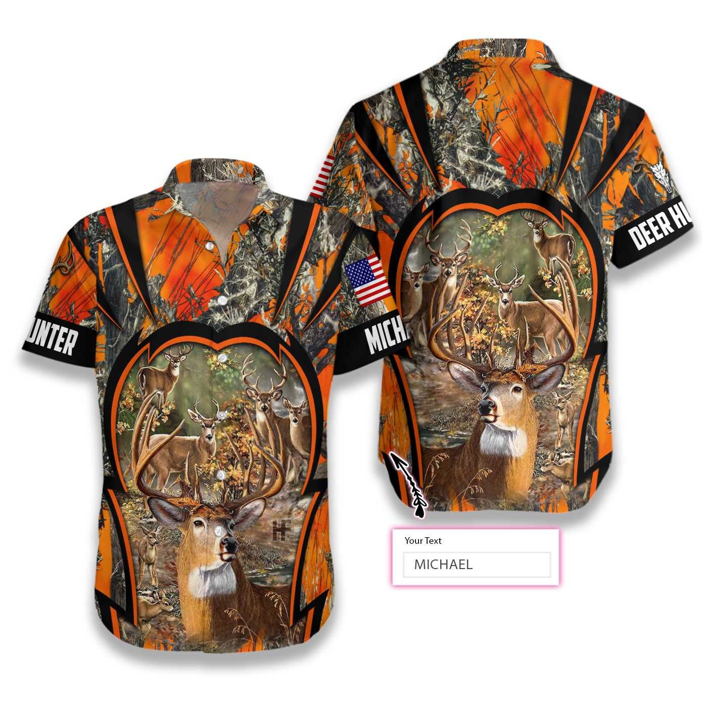 Personalized Name Deer Hunting Hawaiian Aloha Shirts #v Big And Tall Hawaiian Shirts
