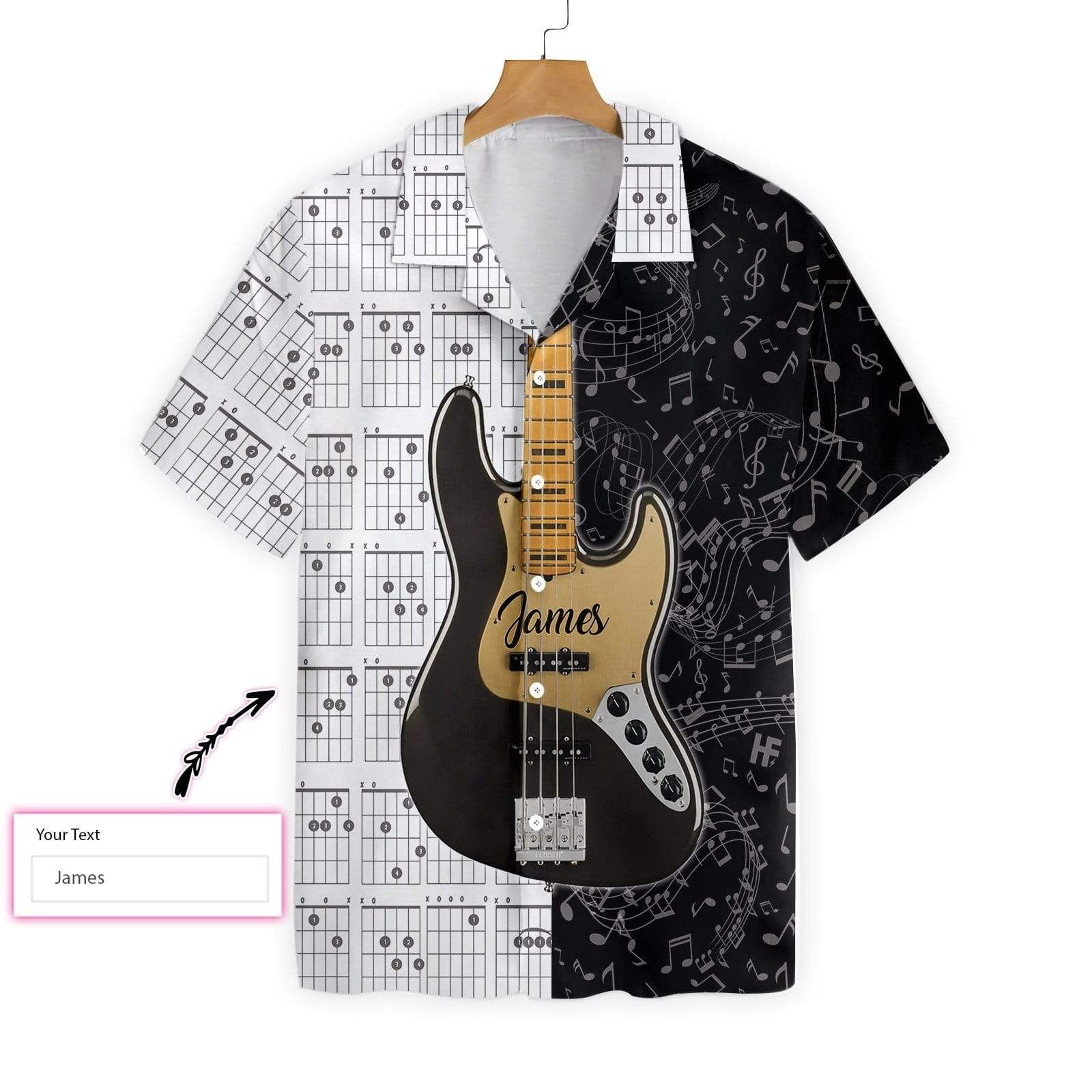 Personalized Name Guitar Hawaiian Aloha Shirts #dh Big And Tall Hawaiian Shirts