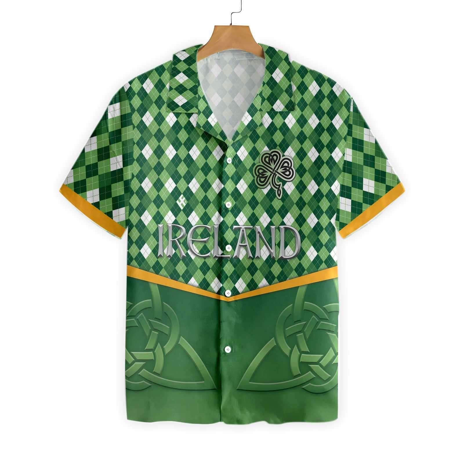 Personalized Name Ireland Irish Hawaiian Aloha Shirts #L