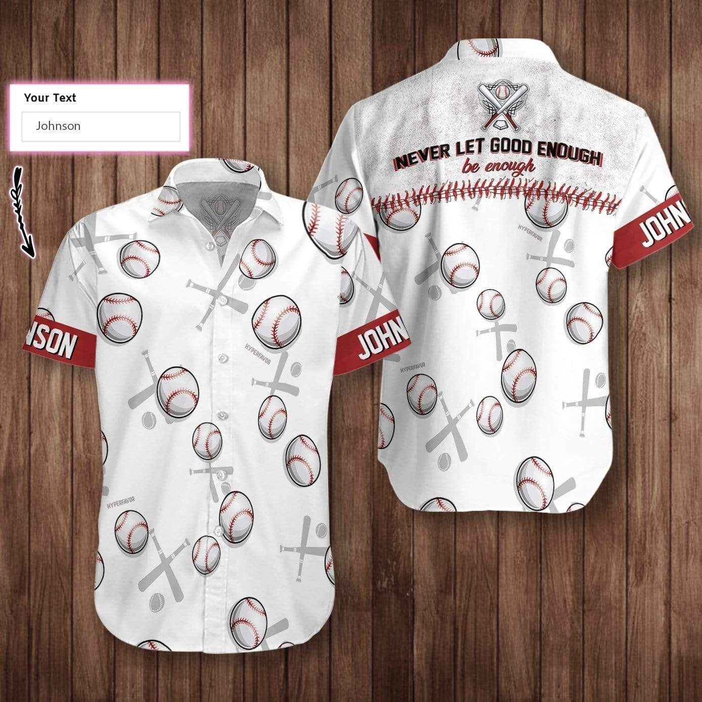 Personalized Never Let Good Enough Be Enough Baseball Hawaiian Aloha Shirts #dh Big And Tall Hawaiian Shirts