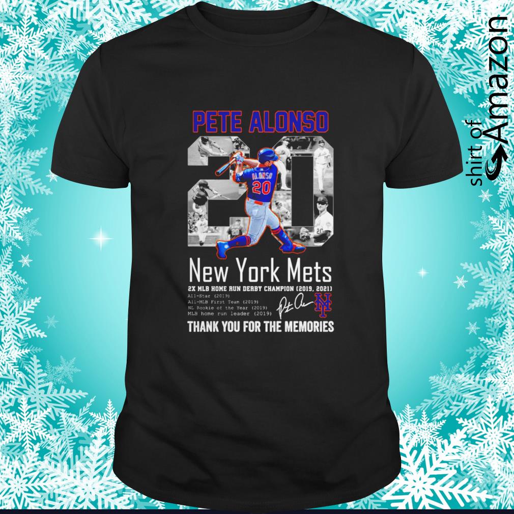 Pete Alonso New York Mets thank you for the memories signature shirt
