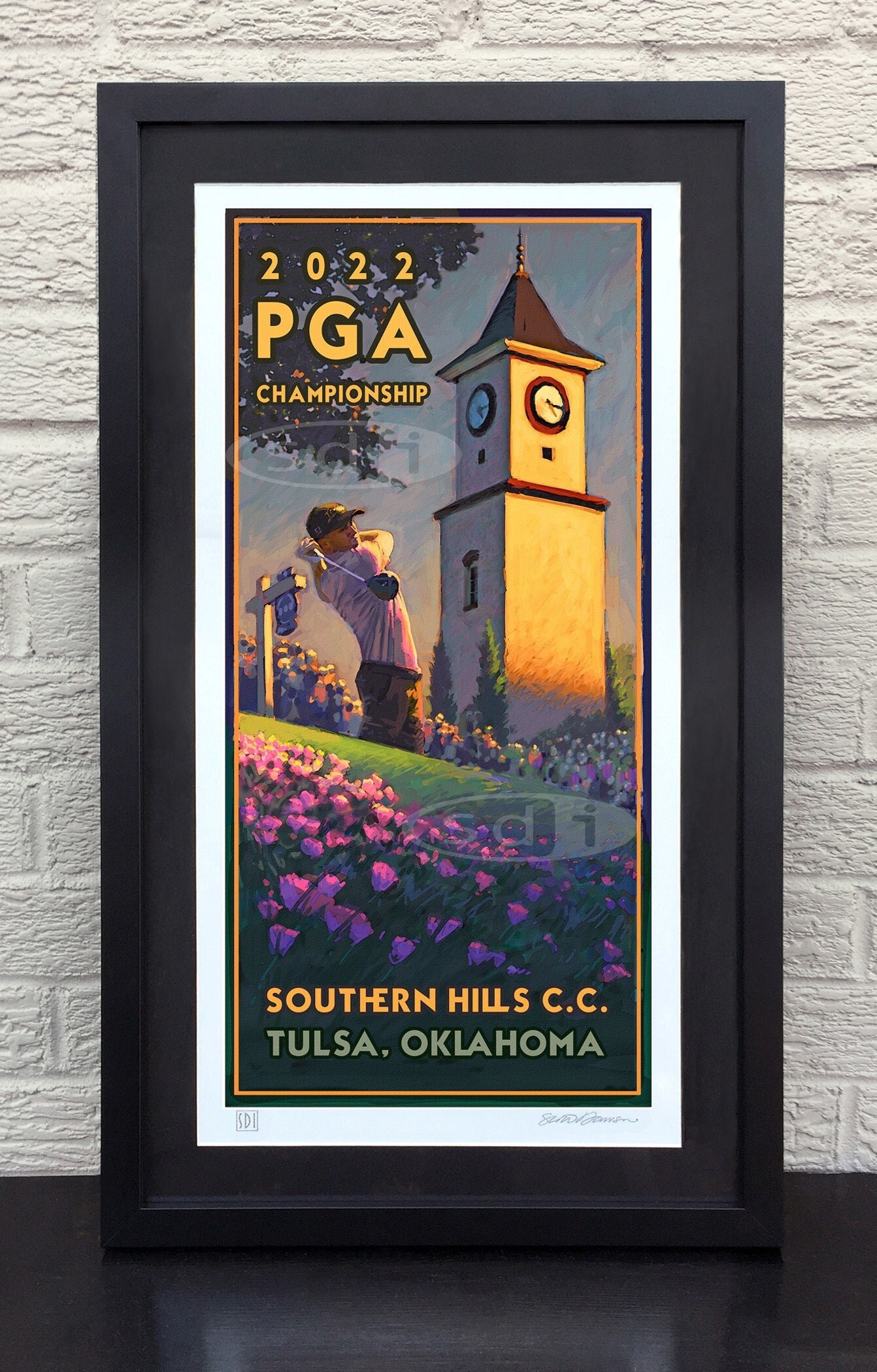 PGA Championship, Southern Hills, Tulsa art golf gift sports poster print painting-2