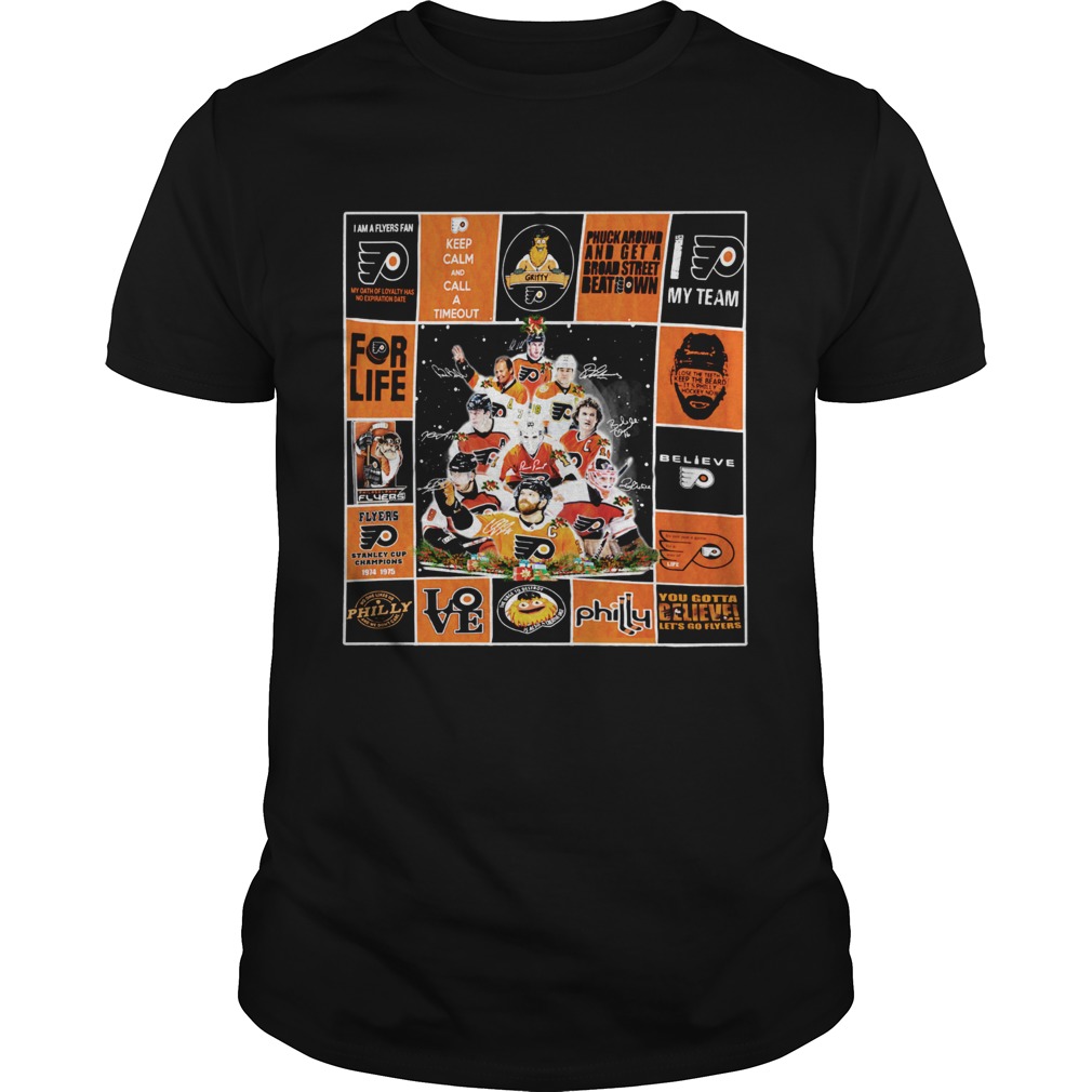Philadelphia Flyers Players Signatures Keep Calm And Call A Timeout Poster Shirt, Sports Shirt Mens