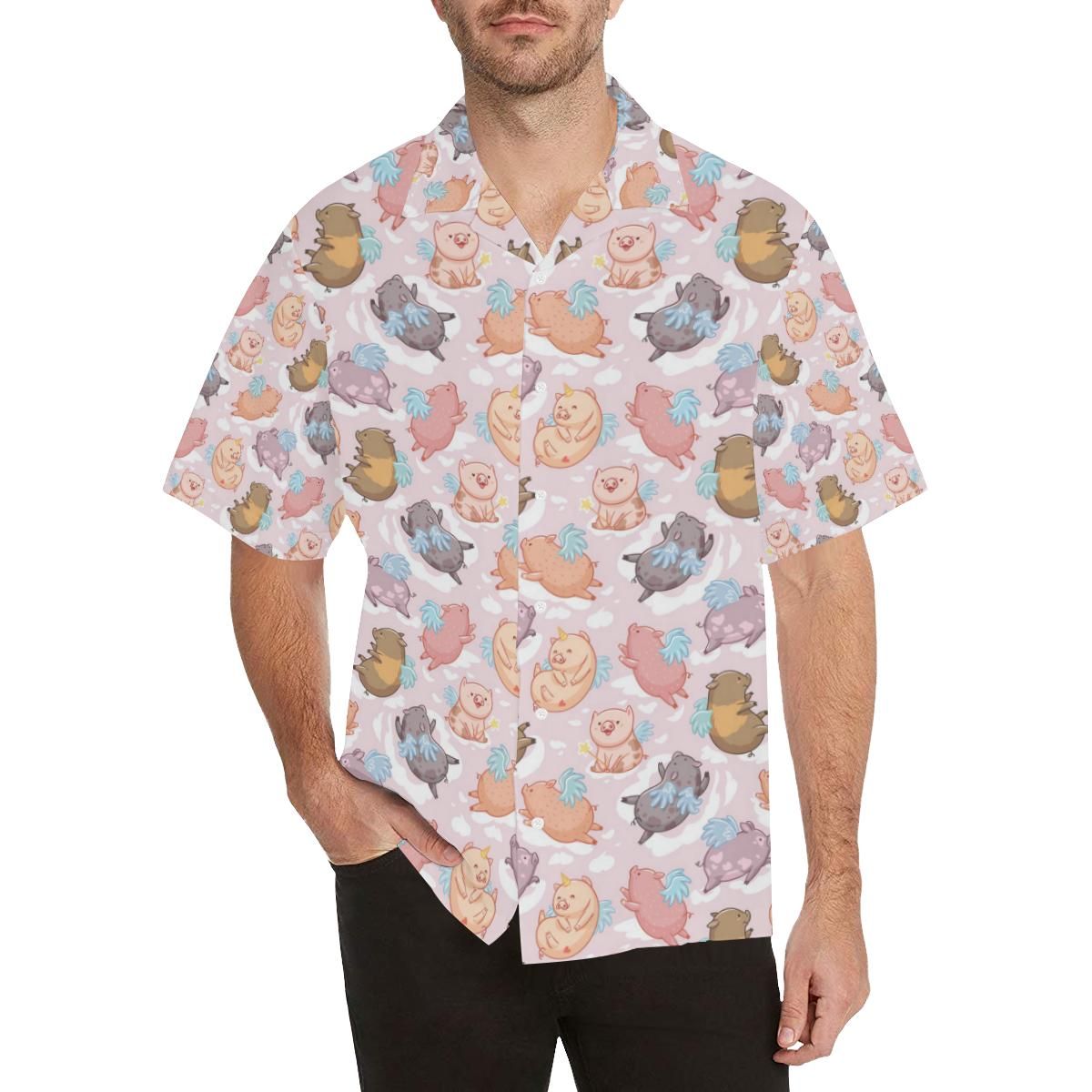 Pig Pattern Print Design 02 Men’s All Over Print Hawaiian Shirt (model T58)