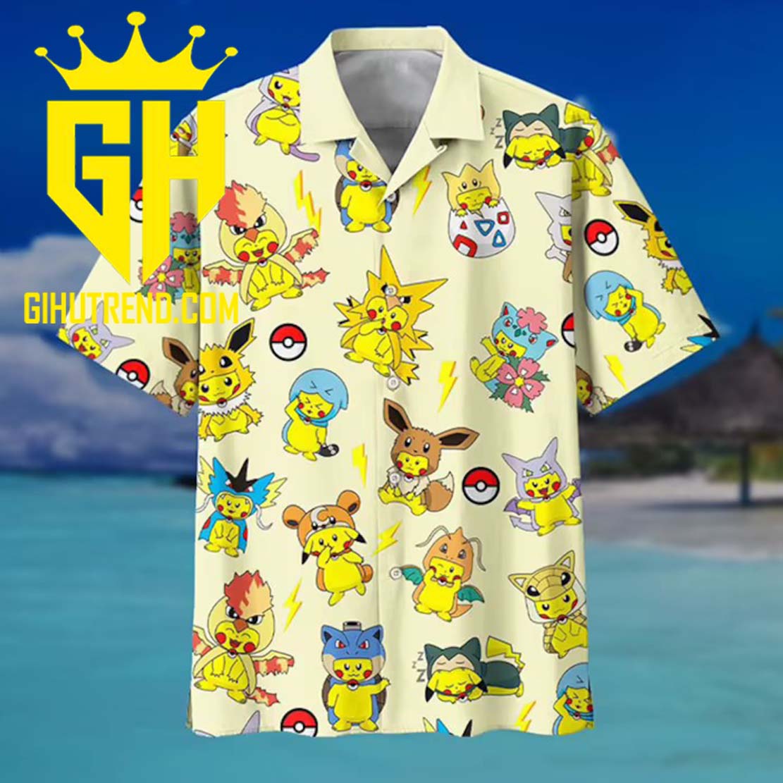 Pikachu Fashion Disguise Pokemon Hawaiian Shirt