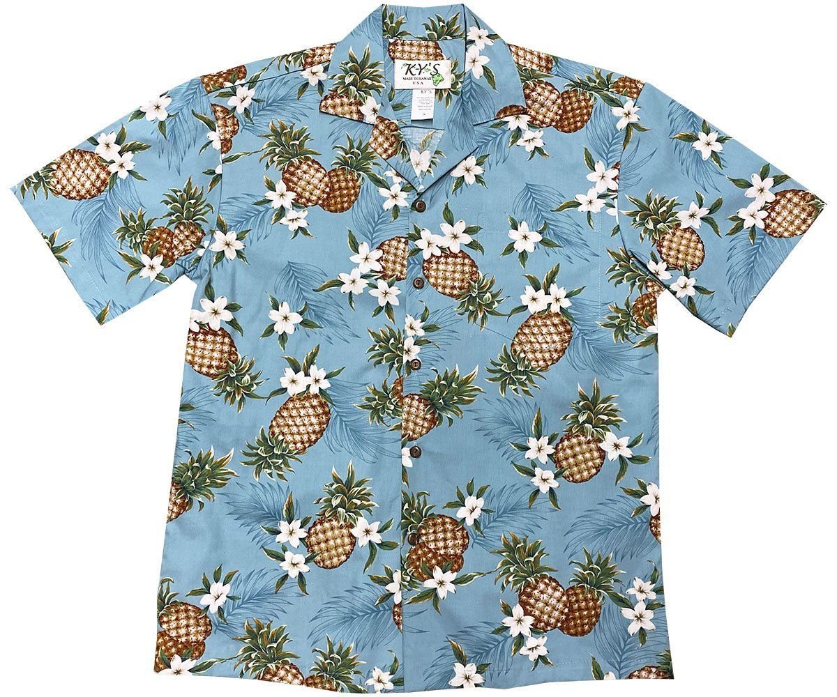 Pineapples Blue Hawaiian Shirt