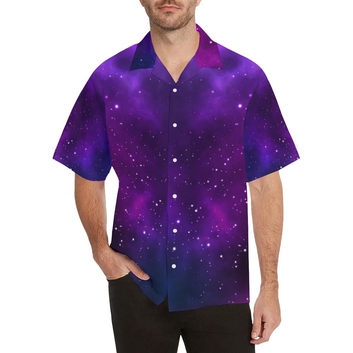 Pink Space Galaxy Pattern4 Men’s All Over Print Hawaiian Shirt