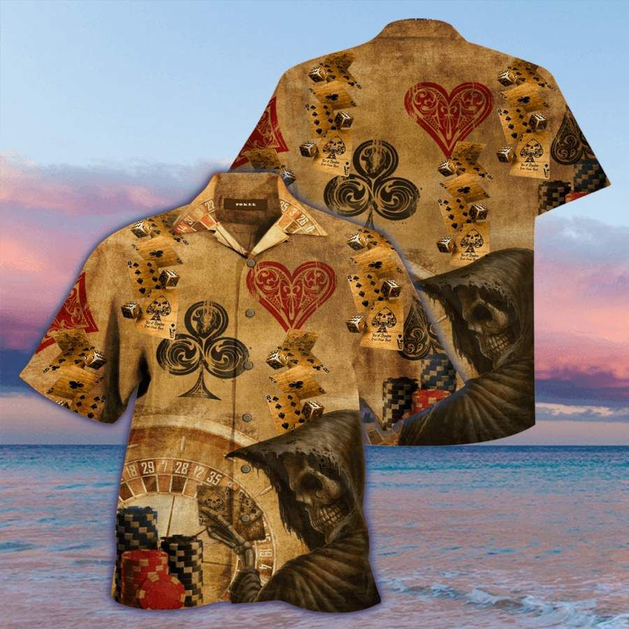 Playing Card Grim Reaper Hawaiian Aloha Shirts