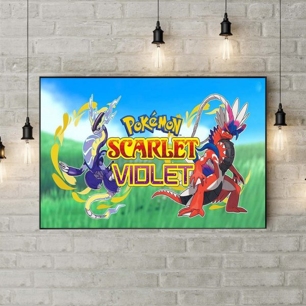Pokemon Scarlet and Violet Koraidon and Miraidon Poster Canvas