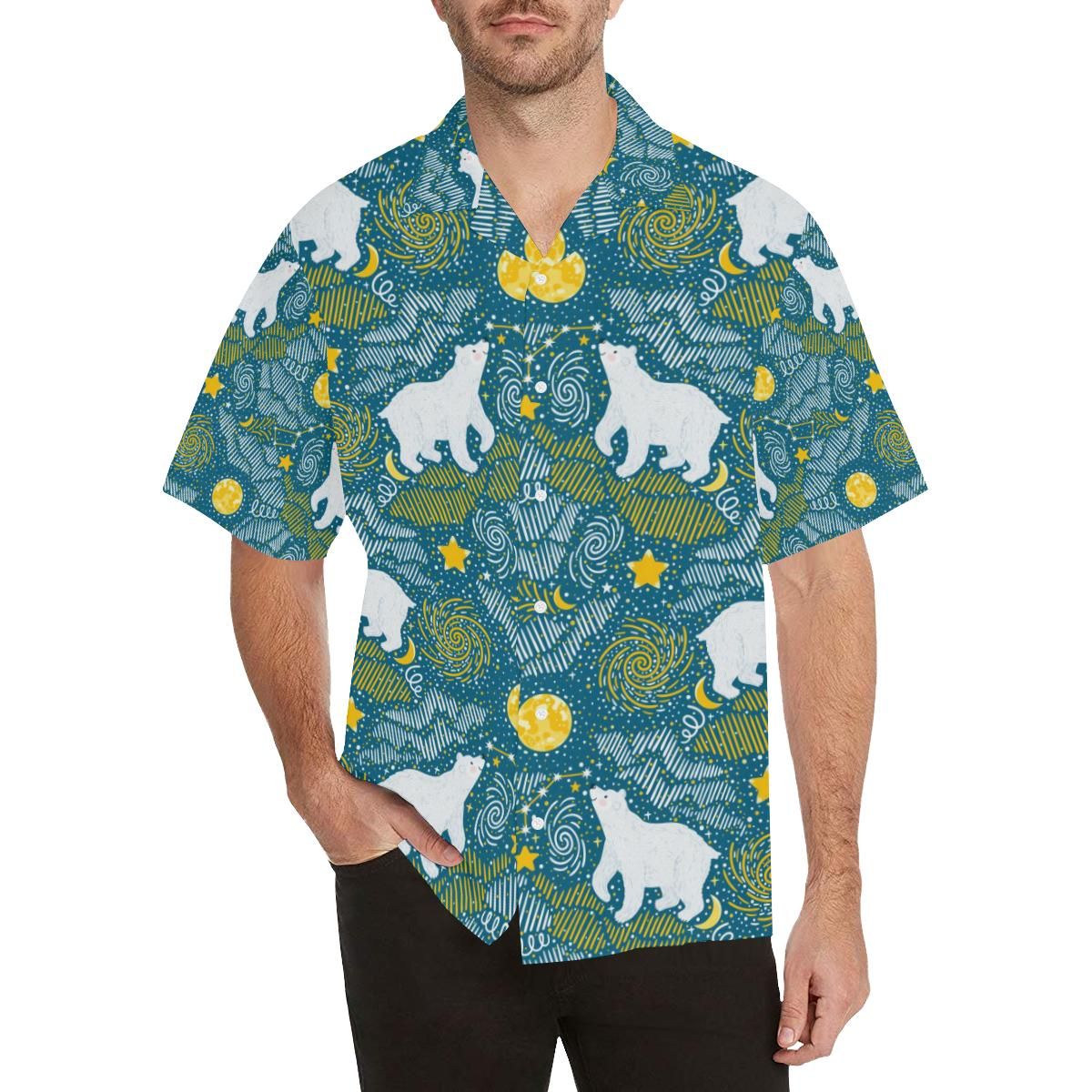 Polar Bear Pattern Men’s All Over Print Hawaiian Shirt