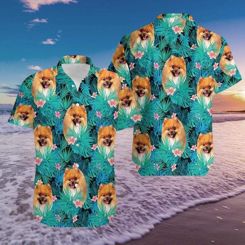 Pomeranian Dog Tropical Full Printing Hawaiian Shirts #HL
