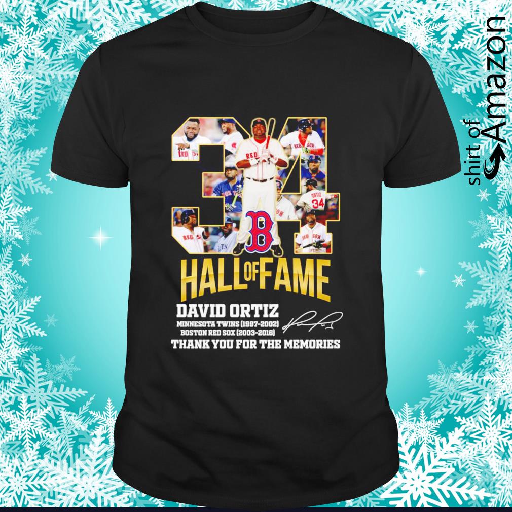 Premium 34 David Ortiz Hall of fame thank you for the memories signature shirt