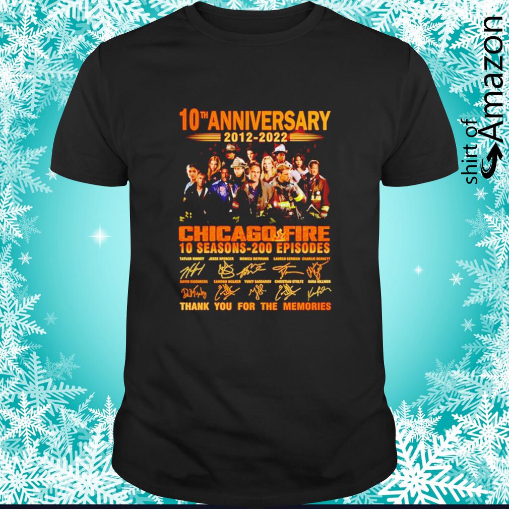 Premium Chicago Fire 10th Anniversary 2012-2022 10 seasons-200 episodes signature shirt