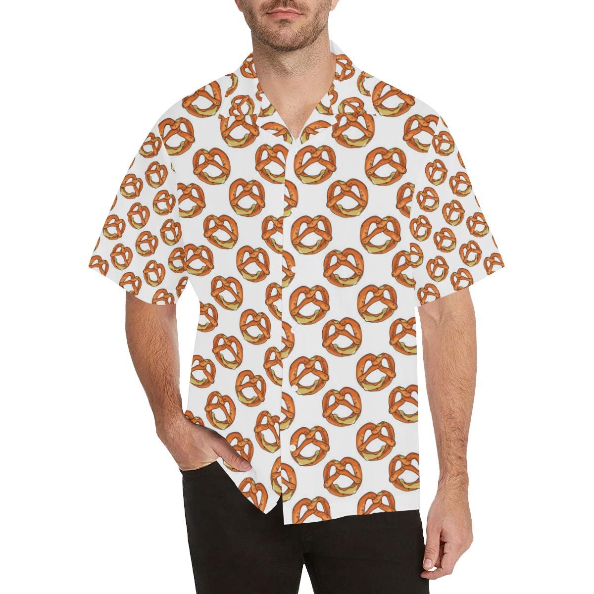 Pretzels Pattern Print Design 03 Men’s All Over Print Hawaiian Shirt (model T58)